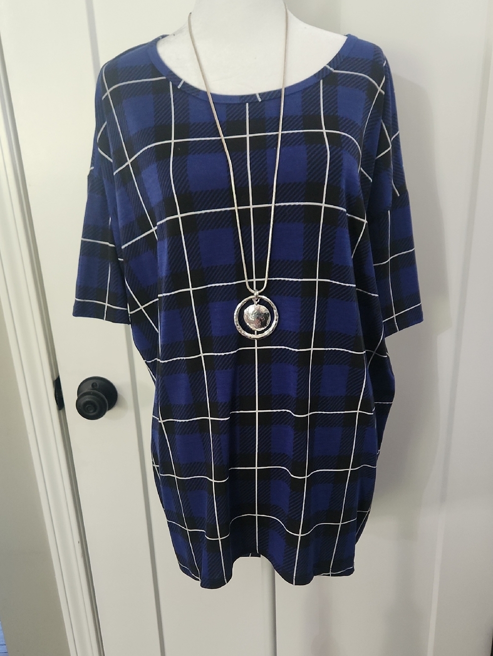 High-Low Tunic T-Shirt Plaid